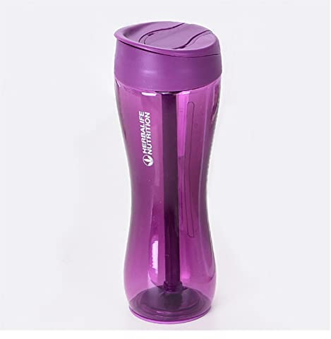 WKXCTS 500 ML 4 Bouteille de Shake de Nutrition Couleur de Bonbons avec Poudre de protéines avec Balance de Paille (Color : Purple)