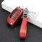 RXXR Autoschlüssel Hülle Kompatibel mit AudiA1 S1 A3 S3 RS3 A4 S4 RS4 A6 S6 RS6 Q2 Q3 Q7 TT TTS R8 Key Shell Cover Fernbedienung Protector Rot Autoschlüssel Cover mit Leder Schlüsselanhänger