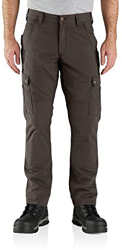 Carhartt Men's Relaxed Straight Ripstop Double-Front Cargo Pant, Dark Coffee, W34 x L32