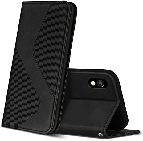 ZONNAVI Coque pour Samsung Galaxy A10 / Galaxy M10, Premium Étui Housse en Cuir de Protection avec [Emplacements Cartes], Clapet Folio Portefeuille pour Samsung Galaxy A10 / Galaxy M10 (Noir)