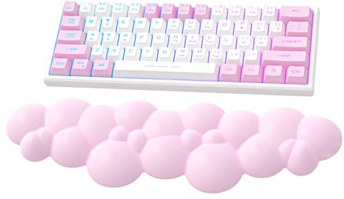 Attack Shark Pink Cloud Soft Comfortable Keyboard Wrist Rest,Anti-Skid Ergonomic Wrist Support Keyboard,Desk Hand Wrist TKL Mechanical Keyboard/Full Size Gaming Keyboard,15.2x4.4x1.2 inch Palm Rest
