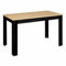 IDMarket ROZY - Mesa de comedor rectangular para 6 personas, color negro, bandeja de haya, 110 cm