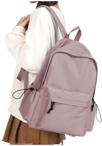 WEPLAN Sac à Dos Scolaire Collège Fille Ado Lycee Loisir Hommes Femme Sacs d'école Cartables Unisex Sac à Dos Loisir Voyage Hommes Femme our Ordinateur Portable de 14 Pouces Résistant à l'eau,Violet