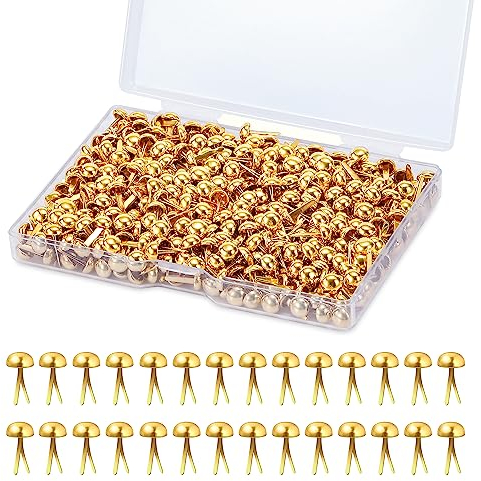 Mini Brads Runde Metall Brads Papierverschlüsse Gold Musterbeutelklammern für Scrapbooking Basteln DIY Kunsthandwerk 6mm 500 Stück