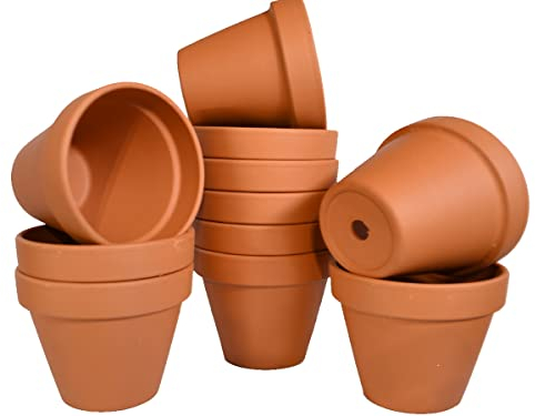 meindekoartikel 12 Tontöpfe Pflanztöpfe Blumentöpfe aus Ton zur Anzucht von Pflanzen Aller Art oder zum Basteln und Bemalen (Ø 5cm)