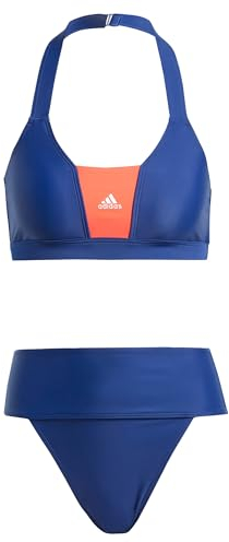 adidas Damen Sportswear Colorblock Bikini Badeanzug, Dark Blue/Bright Red, L
