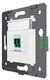 LIVOLO Glasfaser Keystone Modul LWL Kupplung LC-D Duplex OS2 Kabel APC Einbau Steckdose Patch Glasfaserkabel Buchse (Glasfaser Anschluss Modul Unterputz LWL LC-D OS2 APC VL-80400+ZC-11 Weiß)