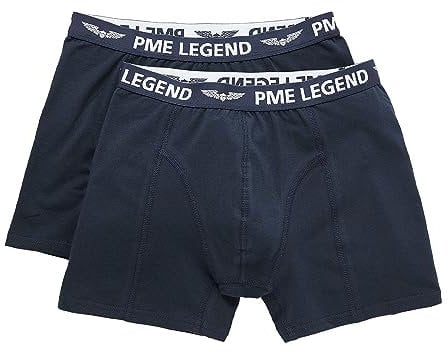 PME Legend Herren Boxershort Basic Cotton ELASTAN 2er Pack Schwarz Blau S-XXXL, Größe:XL, Farbe:Dark Saphire 5287