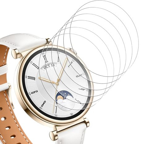 Bigqin Lot de 6 films de protection d'écran compatibles avec Huawei Watch GT 4/5 41mm, film transparent souple, couverture complète, étanche, sans bulles, résistant aux rayures