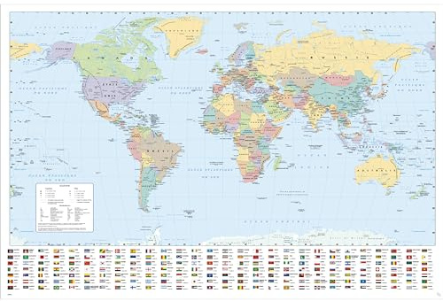 GB eye - HARPER COLLINS Poster Maxi Carte du Monde 21 Française (91,5 x 61 cm)