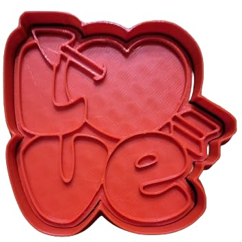 Tagliabiscotti.it - LOVE - San Valentino - Cookies cutter - Tagliabiscotti - Formina - Cutter per biscotti o decorazioni torte in pasta di zucchero - Misura 8cm x 8cm x 1,2cm.