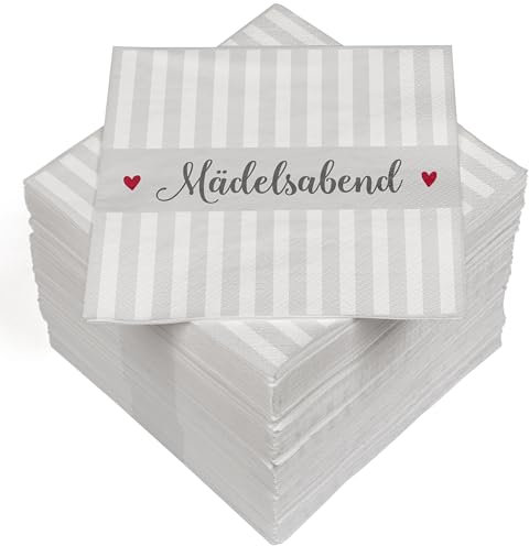 HEKU 100 Servietten, 3-lagig, 33x33cm, Mädelsabend I Saugstark und praktisch verpackt I Breite Auswahl I Ideal für besondere Anlässe