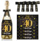 Sugeru 4 Stück-40 Geburtstags Flaschenetikett & Geschenkschleifen | Weinetiketten Personalisiert Selbstklebend für Sekt und Schaumwein | 40 Geburtstag Deko,Lustig Geschenk für Männer (40 Geburtstag)