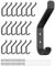 susswiff 20 Stück Aluminium-Kleiderhaken zum Aufhängen, max. 10 kg, Wandhaken mit Schraube, robuste Edelstahl-Halterung für Handtuch, Rucksack, Hut, stabiler Metallbügel für Tür und Wand, 10 cm
