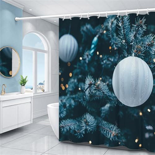 Cortina de Ducha Verde Oscuro - Plata Cortina Ducha Poliester Cortinas de Baño Impermeable Cortina Baño Cortina Ducha Antimoho Lavable Cortina Bañera Moderna Cortinas de Ducha Gruesa 180x180