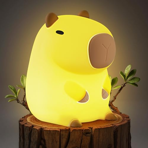 VoMii Capybara Nachtlicht für Kinder, niedliche Capybara Lampe Silikon Baby Kinderzimmer Nachtlampe, Dimmbare Squishy Touch Nachttischlampen, wiederaufladbare Kawaii Tier Lampen Geschenke