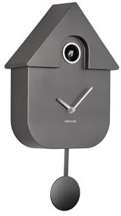 Karlsson Kuckucksuhr Modern Cuckoo Metallic - Grau - 21.5x8.5x41cm - Rechteck - Thermoplast - Wanduhr Modern Wohnzimmer - Wanduhren - Kuckucksuhr
