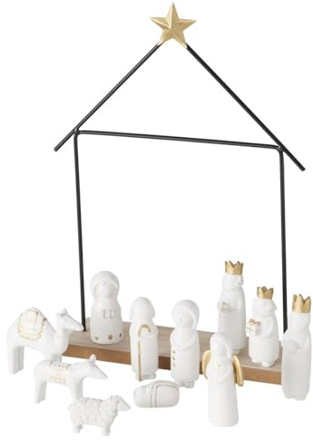 Boltze Home Minimalistische Weihnachtskrippe NATOS, 11 Figuren