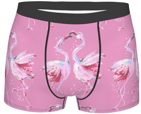 Cykazhst Boxer pour homme Motif flamants roses tropicaux, Noir , XXL