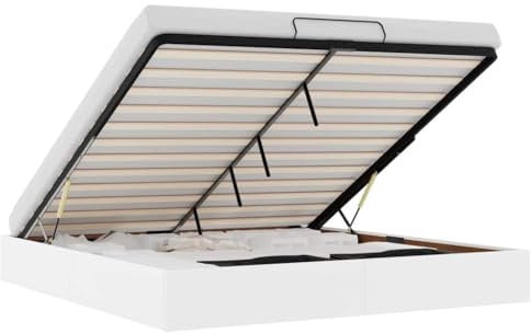 vidaXL Ottoman-Bett ohne Matratze Weiß 180x200 cm Kunstleder, Bettrahmen, Bettgestell mit Stauraum, Polsterbett, Bettgestell, Bettrahmen mit Stauraum