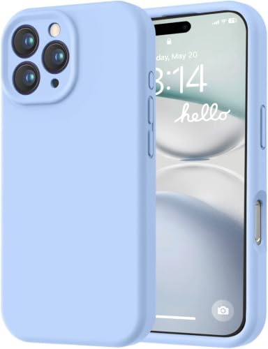 LOVE 3000 Designed for iPhone 16 Pro Max Case, Premium Silicone with [Soft Anti-Scratch Microfiber Lining] Shockproof Protective Phone Case for Lanyard 6.9, Light Blue
