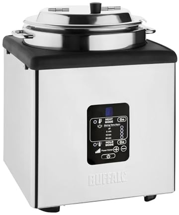 Buffalo Heat & Hold Commercial Soup Kettle, 10Ltr | Adjustable temperature control ensures gentle warming without scorching, with a removable inner pot for quick cleaning.