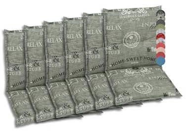 GO-DE Textil Bequeme und attraktive Polsterauflagen für Niederlehner-Gartenstühle (6er-Set, Design: Stempel Hellgrau)