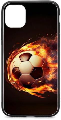 CRIVOTA Hülle Für iPhone 11 - Ganz Neues Fußball-Design, Glas-Rückseite + TPU, Perfekte Passform, Kratzfest, Nach Militärstandard Getestet, Handyhüllen Für Männer Und Frauen