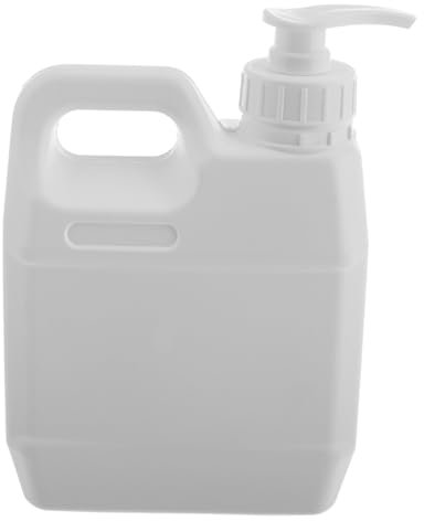 Healeved Bidon en Plastique Blanc Distributeur De Shampoing 1l Pompe Pressable Robuste pour Bain Et Voyage Pichet Liquide Rechargeable