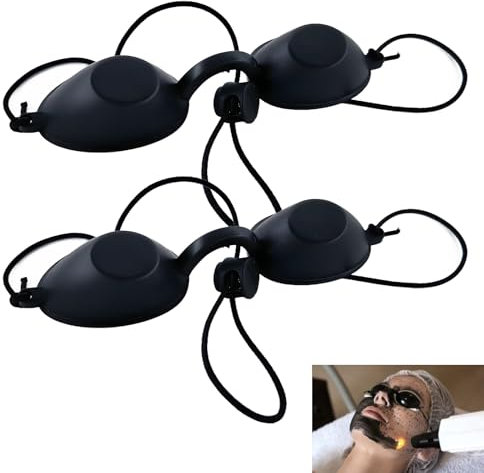 2 Artikel Solarium Brille Schutzbrille Rotlichtlampe Uv Schutzbrille Einstellbar Passt Bequem auf Das Gesicht Geeignet Zum Sonnenbaden, für Die Rotlichttherapie und Als Schönheitsgerät(Schwarz)