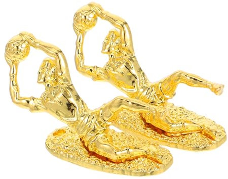 Gatuida 2pezzi Coppa Calcio Portiere Mini Metallo Oro Premio Torneo Collezione Decorazione Ufficio Casa Sportivo