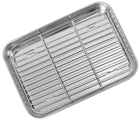 BESTYASH 1Pezzi Vassoio Acciaio Inossidabile per Barbecue con Rivestimento Antiaderente e Filtraggio per Grigliate e Verdure Facile Riutilizzabile