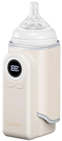 Portable Baby Bottle Warmer for Fast Heating and Keeping Milk Warm for Constant Temperature Compact and Light (White)