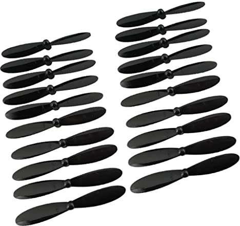 kowaku 20 Stück Propeller Drohnen Zubehör Rotorblätter Ersatzpropeller Aus Umweltfreundlichem Plastik für Lange Haltbarkeit für Mini RC Drohnen Der, Schwarz, 5,5 cm