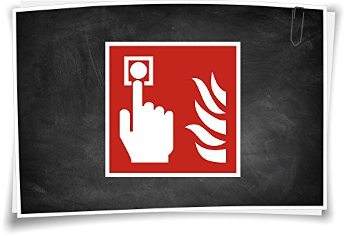 Medianlux Brandschutzzeichen F005 Brandmelder Aufkleber Hinweis Piktogramm Schild, 5cm - 3 Stück