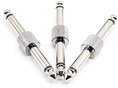SONICAKE Pedal Connector 6.35mm 1/4 Inch Gitarre Effektpedal Anschlussstecker für Gitarre Pedalboard Patch Stecker zum Verbinden von Effektgeräten 3 Stück
