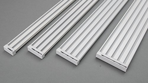 ROLLMAYER glänzend Weiß Gardinenschiene ALU 2, 3, 4, 5-läufig Deckenbefestigung (2-läufig, 160cm - mit Ösengleiter) Aluminium Vorhangschiene für Schiebevorhang Vorhang, Gardinen