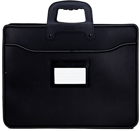 Elonglin Business Style Sacoche Porte Documents Serviette Homme Porte-documents à Main Rangement Dossiers Trieur A4 Portable Sac Housse Pour Bureau Commercial Ordinateur Noir Avec porte-cartes