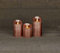 Coen Bakker 3er Set Kerze LED Echtwachskerze 10 cm + 12,5 cm + 15 cm Kerze Ø 7,5 cm viele Farben mit Timer flackender Docht Wachskerze Kerzen, Farbe:Kupfer