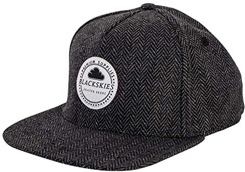 Blackskies® Hyperion Snapback Cap | Schwarz Grau Weiß Schirm Herren Basecap Premium Baseball Mütze Kappe Wolle