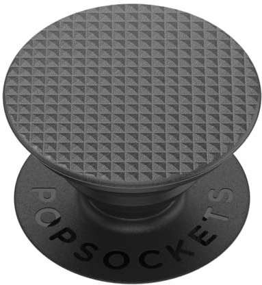 PopSockets Adhesive Phone Grip, Holder, Phone Stand, Black - Knurled Texture Black