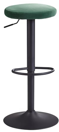FineBuy Barhocker Samt Hocker ohne Lehne 58-79 cm, Küchenhocker Stoff/Metall 100kg, Design Barstuhl Tresenhocker Drehbar Bistrohocker