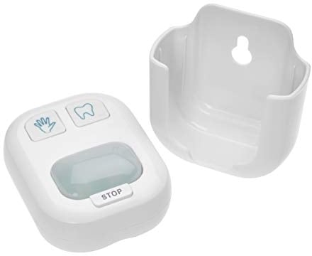 TFA Dostmann Minuteur pour Le Lavage des Mains et Le brossage des Dents, 38.2046.02, pour Nettoyage des Mains/des Dents, Convient aux Enfants et aux Adultes, Fixation sans perçage, Blanc