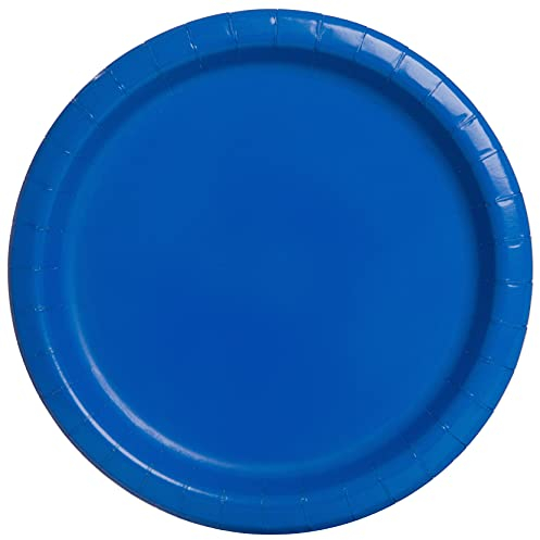 Unique 31474EU Umweltfreundliche Pappteller-18 cm-Königsblau Farbe-Packung mit 20 Stück, Einfarbig, Royal Blue, Pack of 20