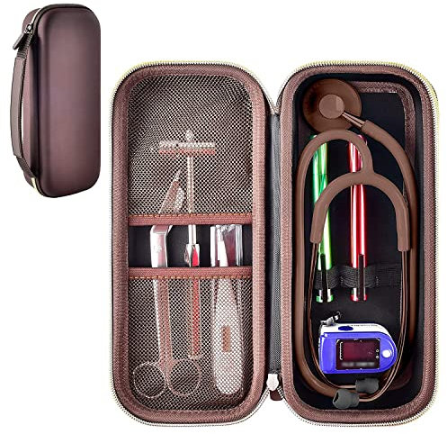 Stethoskop Tasche für 3M Littmann Classic III Stethoskope zur Überwachung, Lightweight II S.E/Cardiology IV Diagnostik/MDF Acoustica Stethoskopen, für Arzt & Krankenschwester Zubehör (Schokolade)