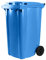 Bauer Mülltonne mit 2 Rädern und Deckel, Müllgroßbehälter, Abfalltonne, Mülleimer, Volumen: 240 Liter, Farbe: Blau, Größe: 1092 x 578 x 734 mm