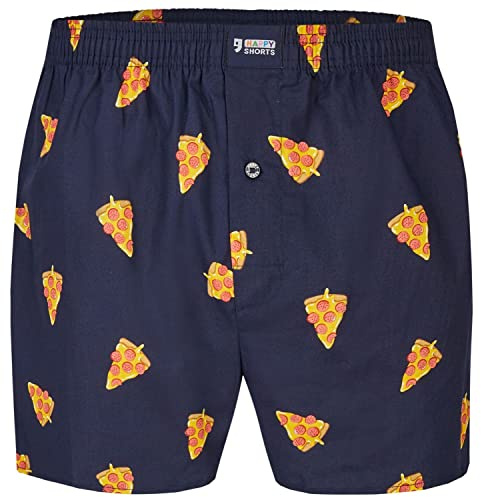 Happy Shorts Calzoncillos tipo bóxer americanos para hombre, calzoncillos tipo boxer para pizza
