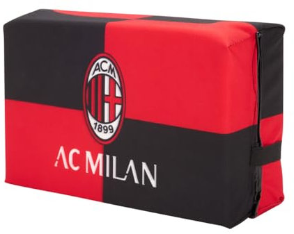 AC Milan Cuscino A Libro da Stadio A Scacchi, Unisex Adulto, Rosso, Nero, Taglia Unica