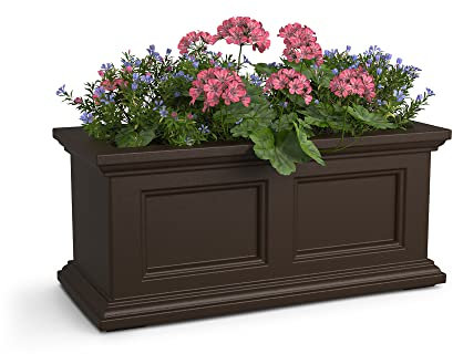 Mayne Fairfield 2-Foot Blumenkasten - Selbstbewässernder, witterungsbeständiger Pflanzkasten für Blumen - langlebiges Design für den Außenbereich, perfekt für Fenster, Geländer oder Zäune