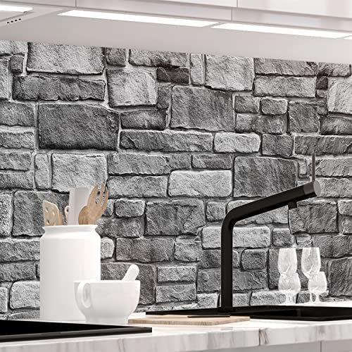 Stickerprofis Küchenrückwand Matt selbstklebend - GRANITSTEIN - 0.5mm versteifte PET Folie, zuschneidbar, Spritzschutz PRO 60 x 340cm